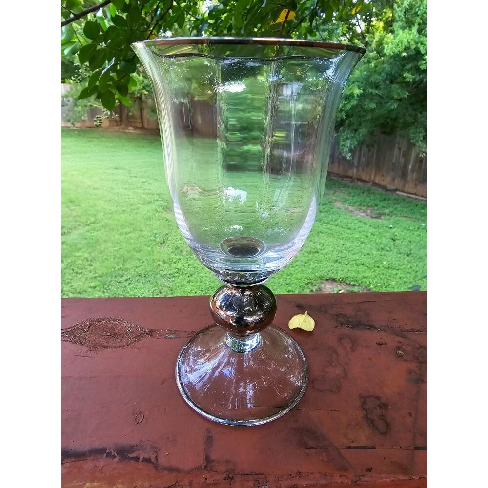 Vintage Mikasa Silver Rimmed Wine‎ Glass Goblet